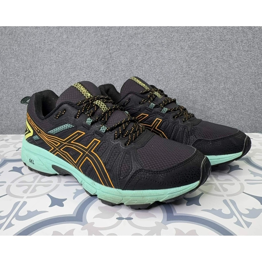 Asics GEL-VENTURE 7 Trail Running Shoe Women's Size 9.5 Black‎ Orange Sneakers